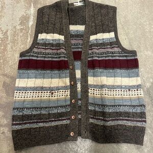 Grandpa Men's Brown Striped Sweater Vest porto bello